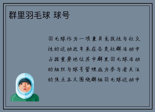 群里羽毛球 球号